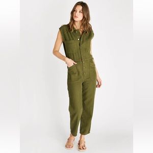 $188 Ética Heidi Sleeveless Coverall NWOT size small denim jumpsuit